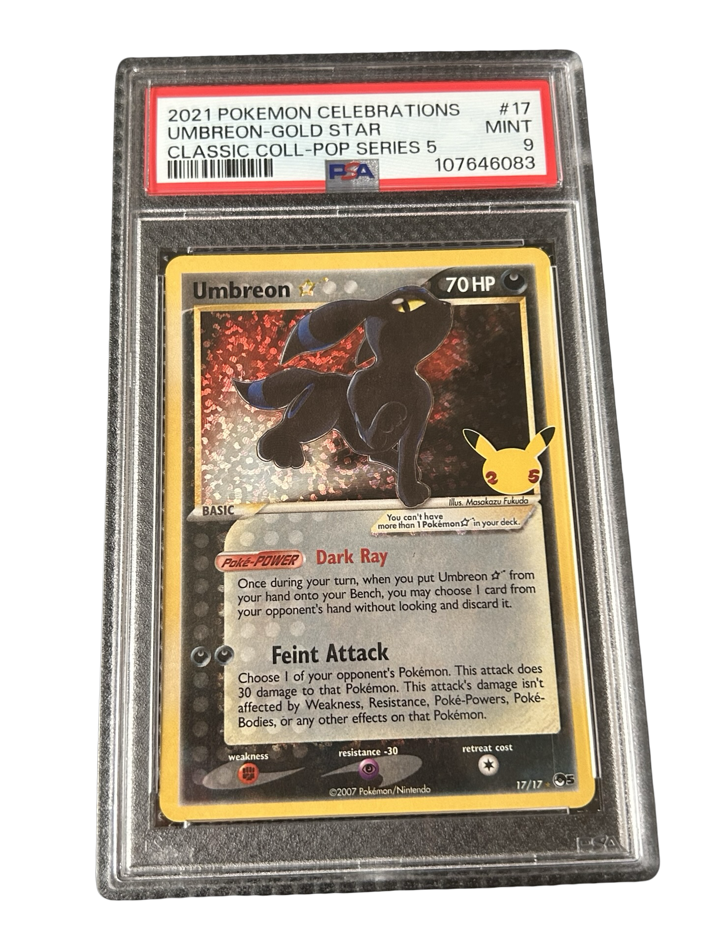 UMBREON GOLD STAR CELEBRATIONS - PSA 9
