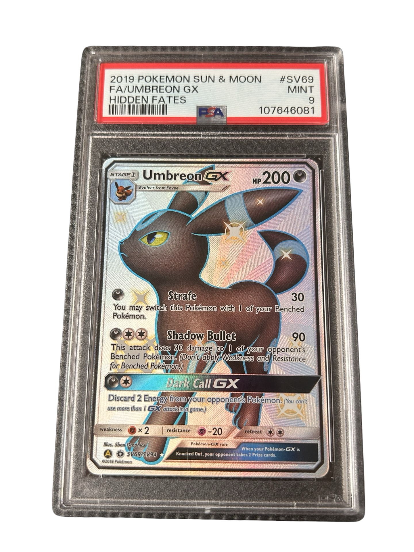 UMBREON HIDDEN FATES - PSA 9