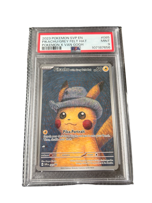 PIKACHU X VAN GOGH FELT HAT - PSA 9